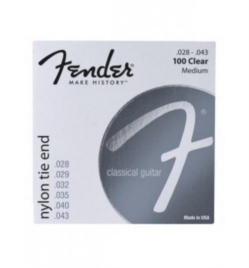Fender Clear/Silver 100 28-43 Klasik Gitar Teli 0730100400